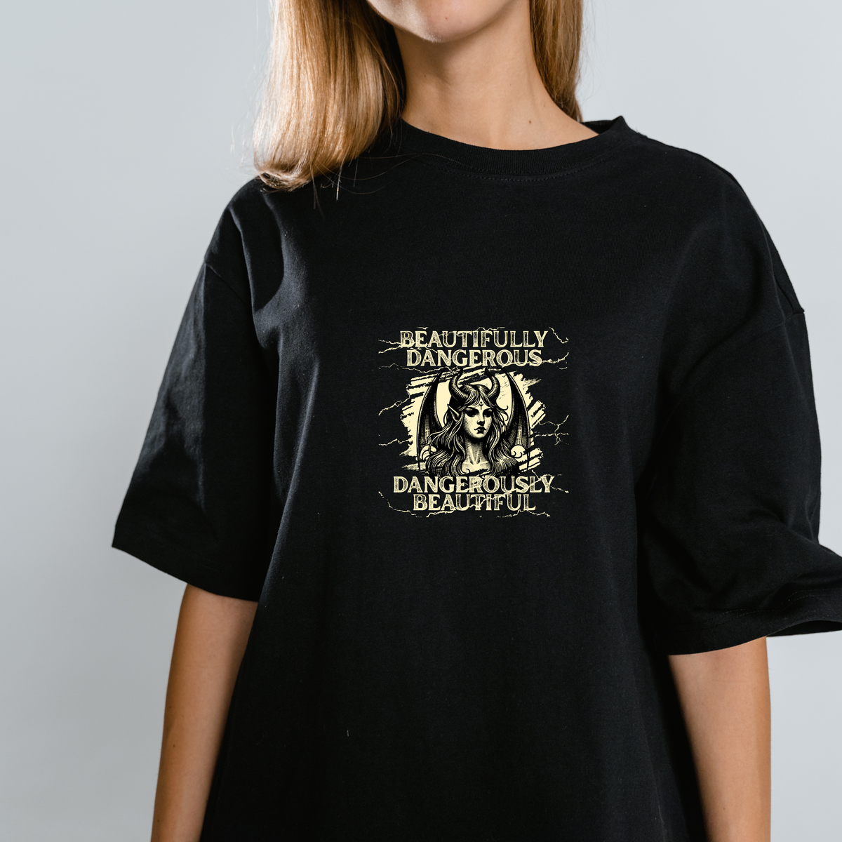 Devil Printed Oversized Female T-Shirt